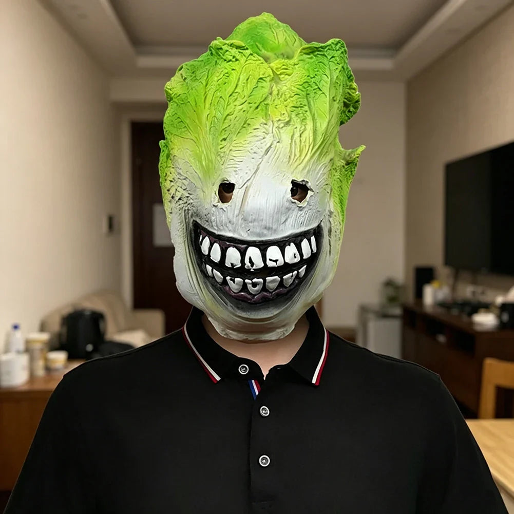 Funny Cabbage Head Mask – Silicone Novelty Costume Party Prop