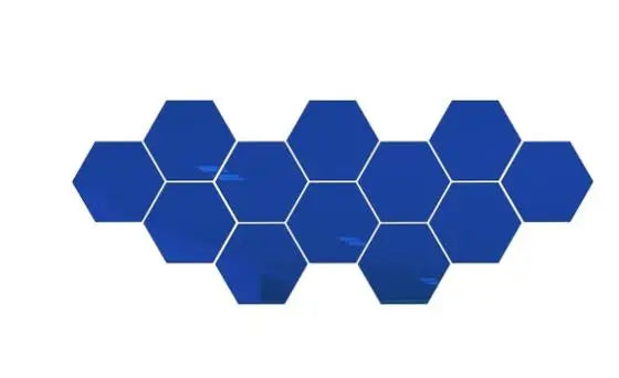 12-Pc 3D Hexagon Acrylic Mirror Wall Stickers | Gold & Silver