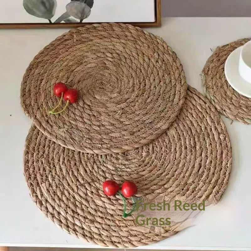 2026 Pot Mats Handwoven Rattan Placemats Round Heat Insulation
