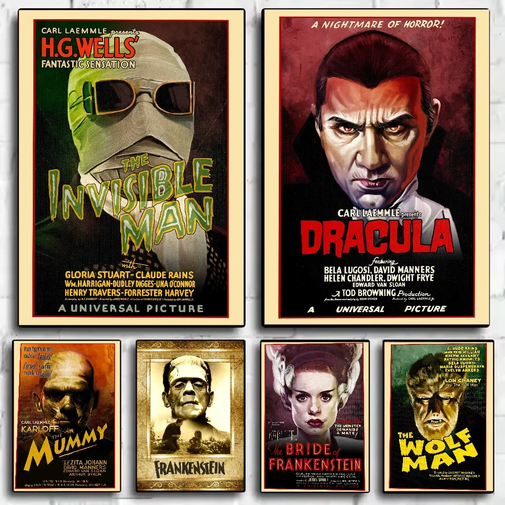 Vintage Universal Monsters Horror Movie Poster | Waterproof PVC