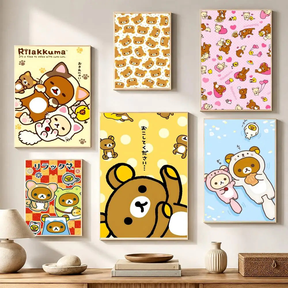 Rilakkuma Waterproof Wall Stickers – Cartoon Home Décor & Gifts