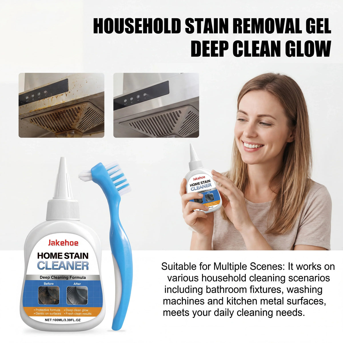 Multipurpose Cleaning Gel & Brush – Mold & Grease Remover