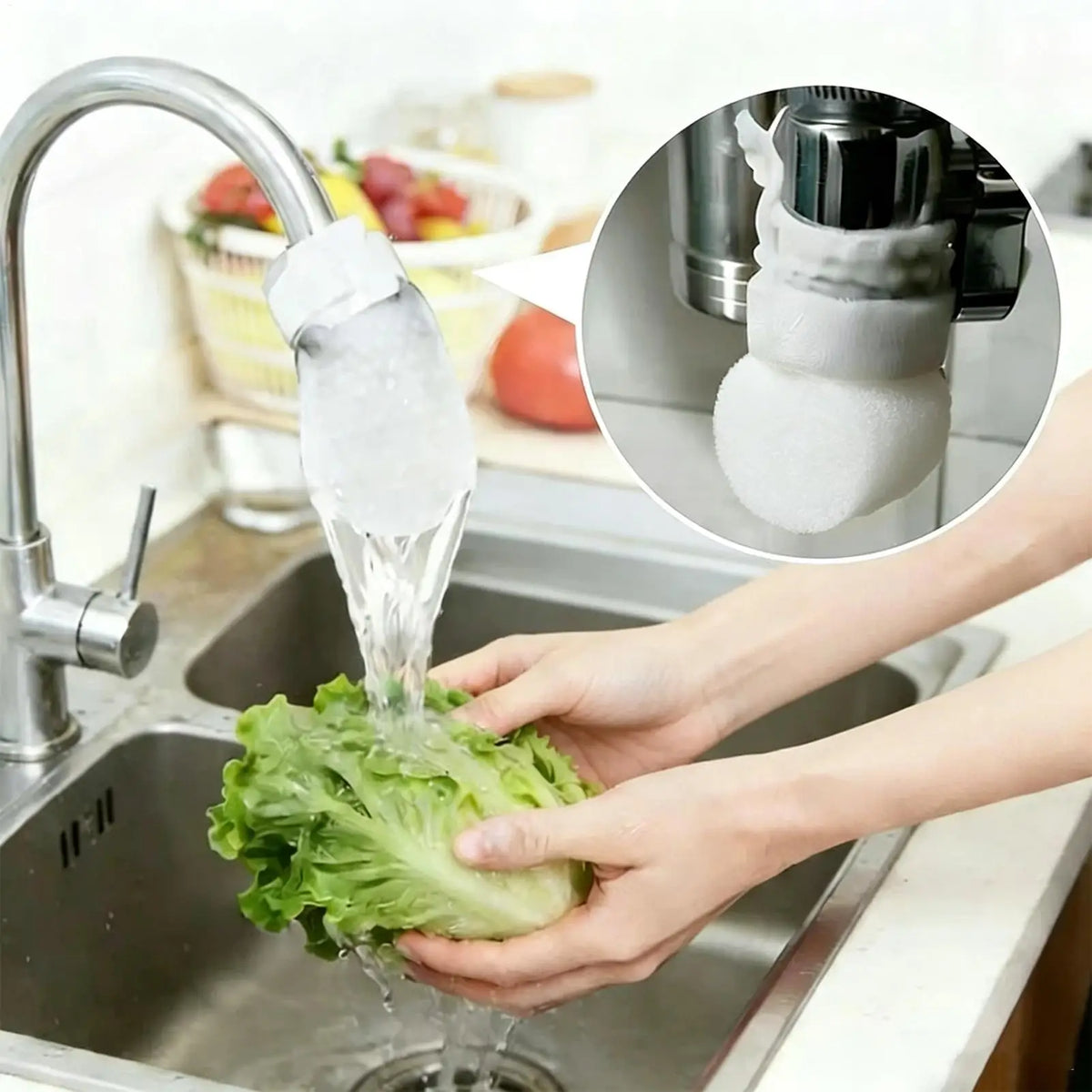 Cotton Faucet Filter Bags 30-Pack – Splash-Proof with Strap