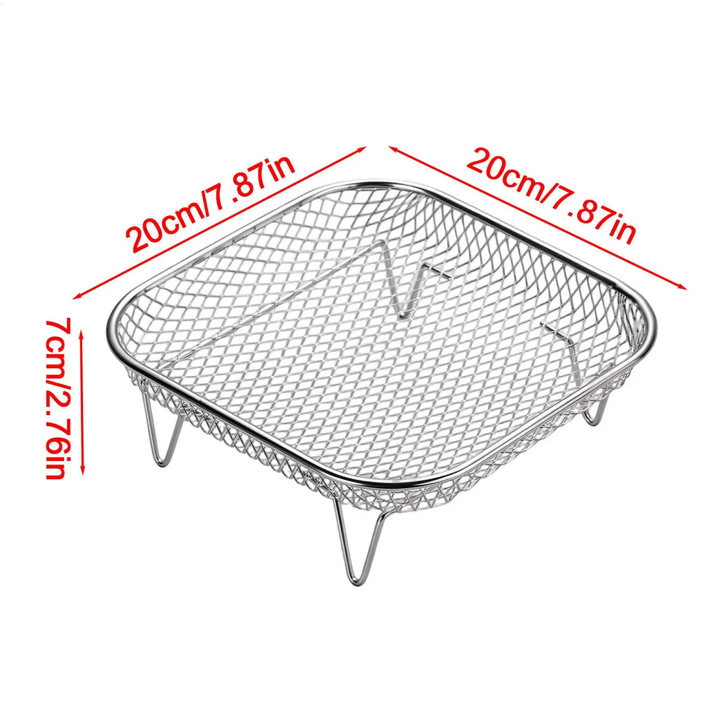 Air Fryer Rack Square Non-reversing Stackable Food Grade Mesh Basket