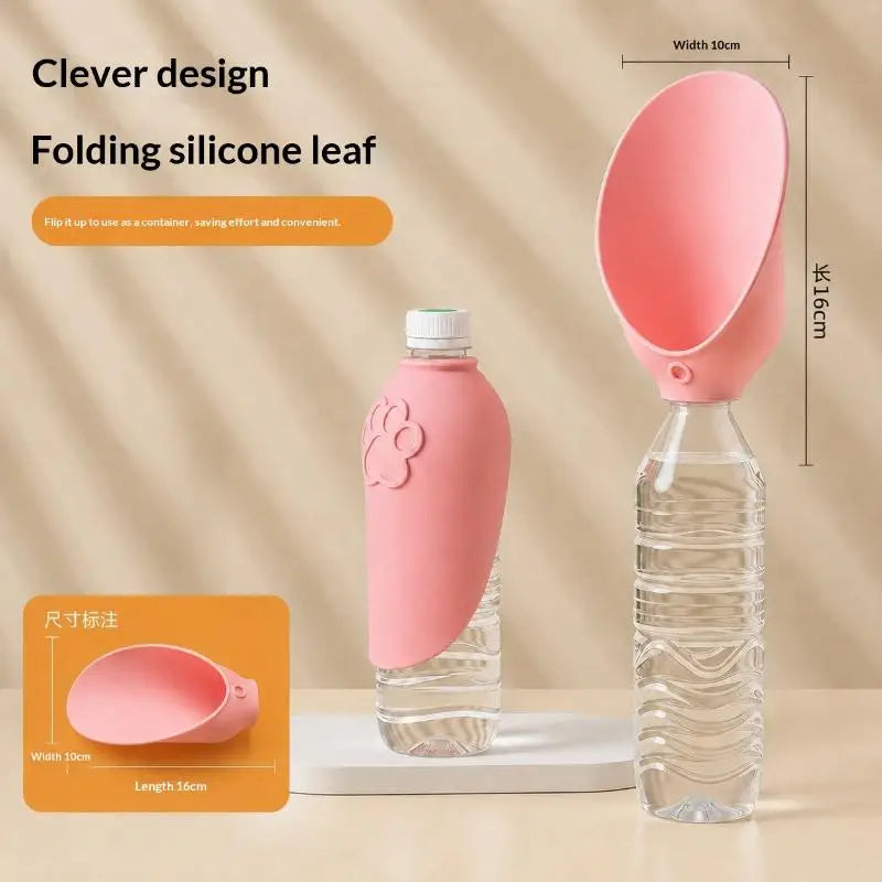 Portable Dog Water Bottle with Foldable Silicone Bowl – BPA-Free