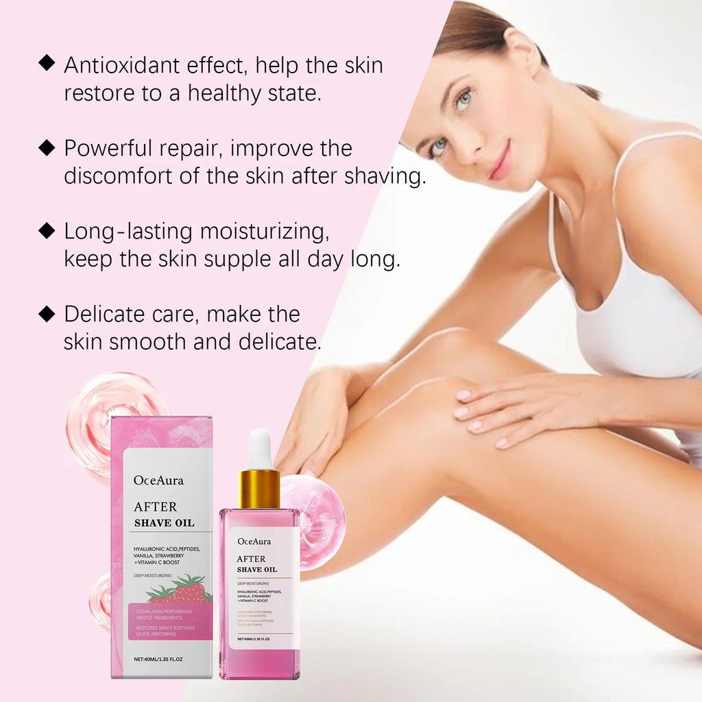 OceAura Strawberry After Shave Oil | Hydrating Post-Shave Body Oil