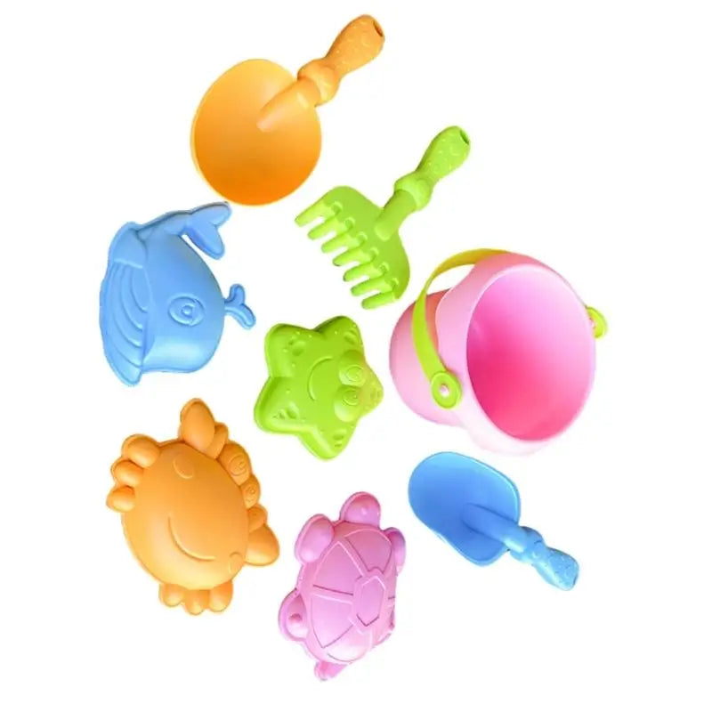 Kids Sand & Water Play Bucket Set | 4 or 8 Pcs Summer Toy