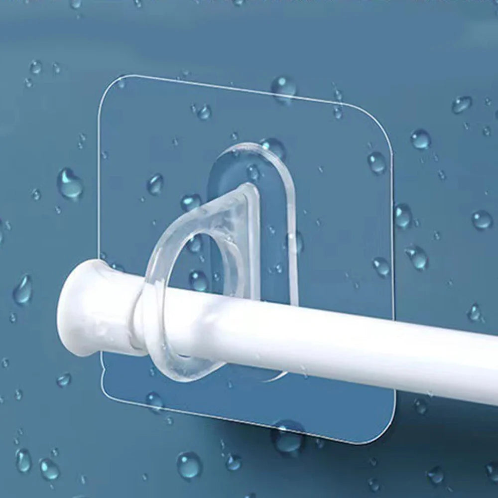 Self-Adhesive Curtain Rod Holder Hooks | No-Drill Wall Mount