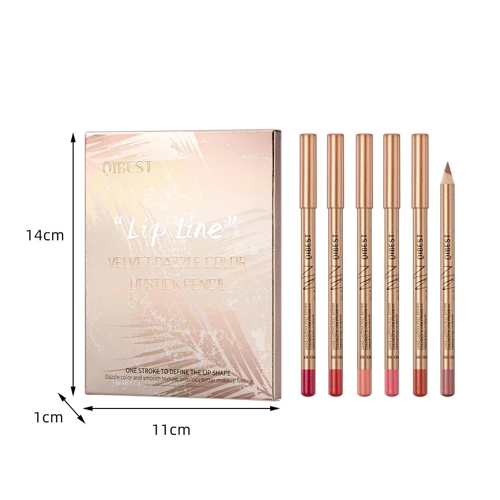 QiBest 12-Color Matte Waterproof Lip Liner Pencil Set