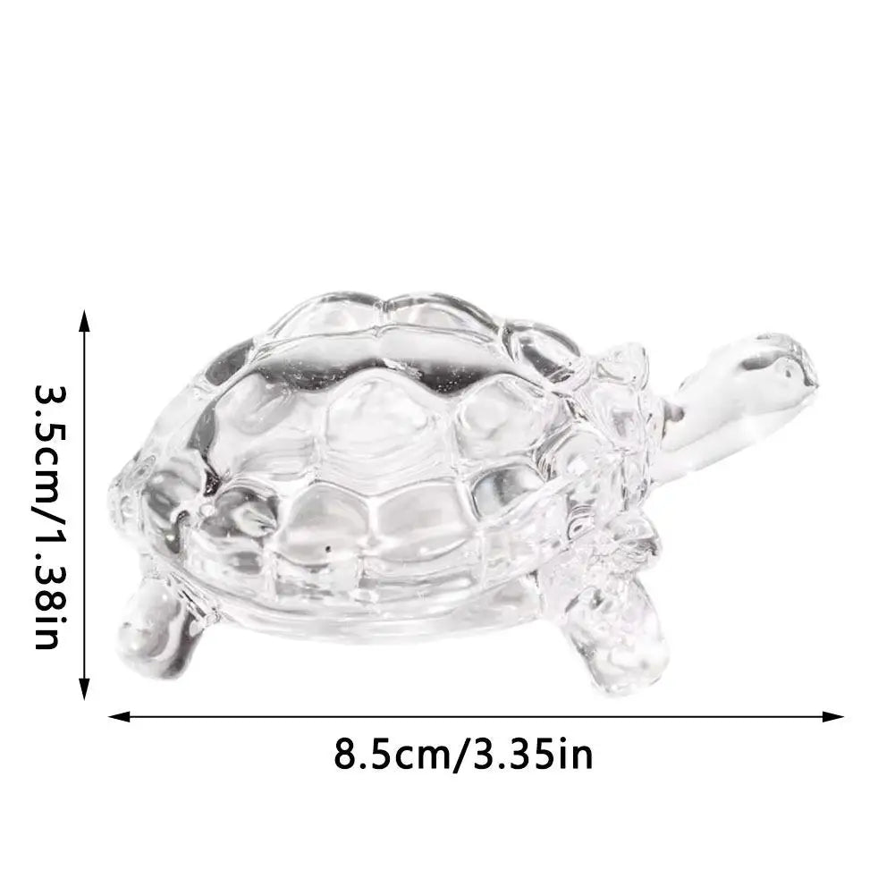 Clear Glass Turtle Figurine | Lucky Decorative Ornament