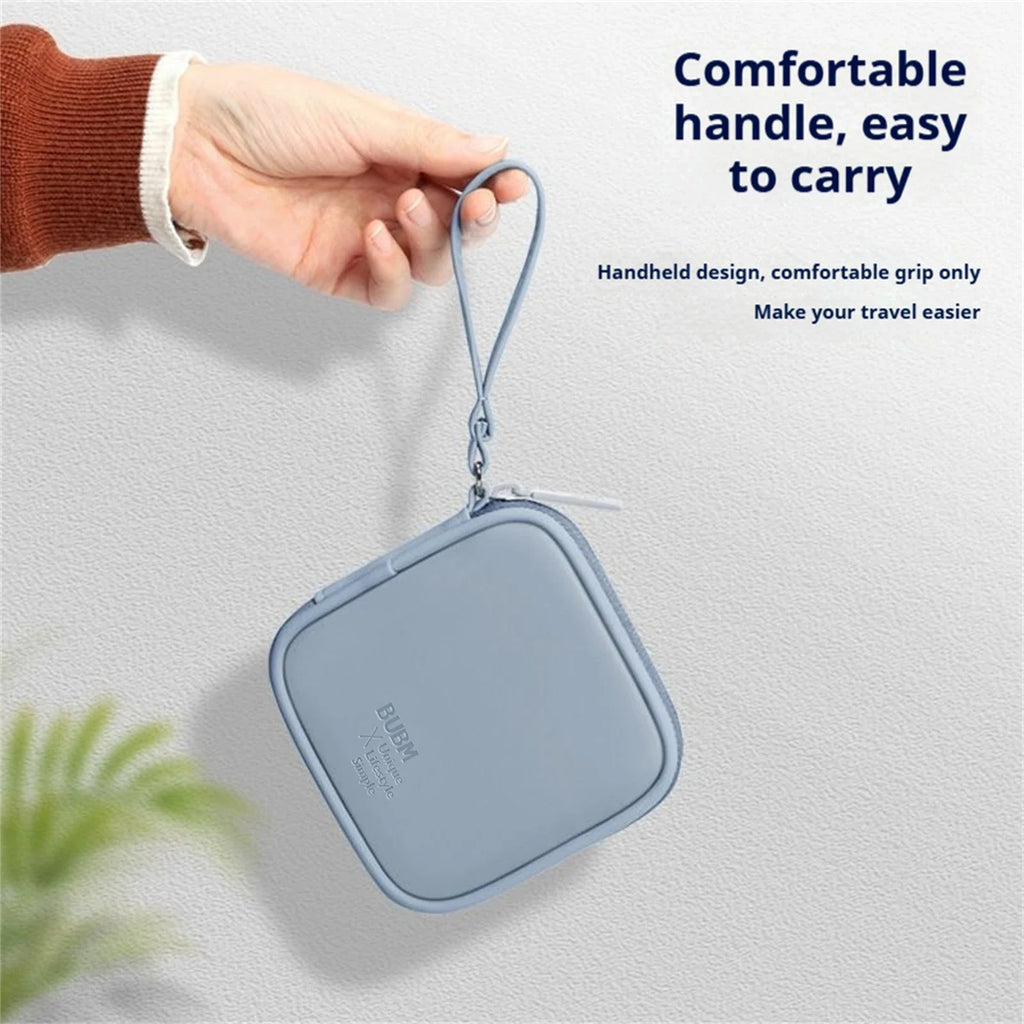 PU Leather Cable Organizer Bag – Waterproof Multi-Compartment