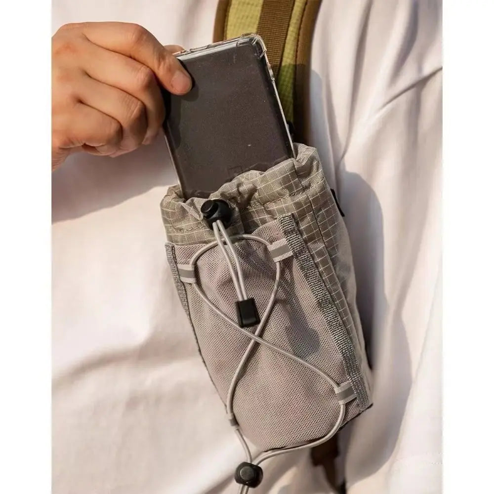 Backpack Strap Pouch | Drawstring Water Bottle Holder