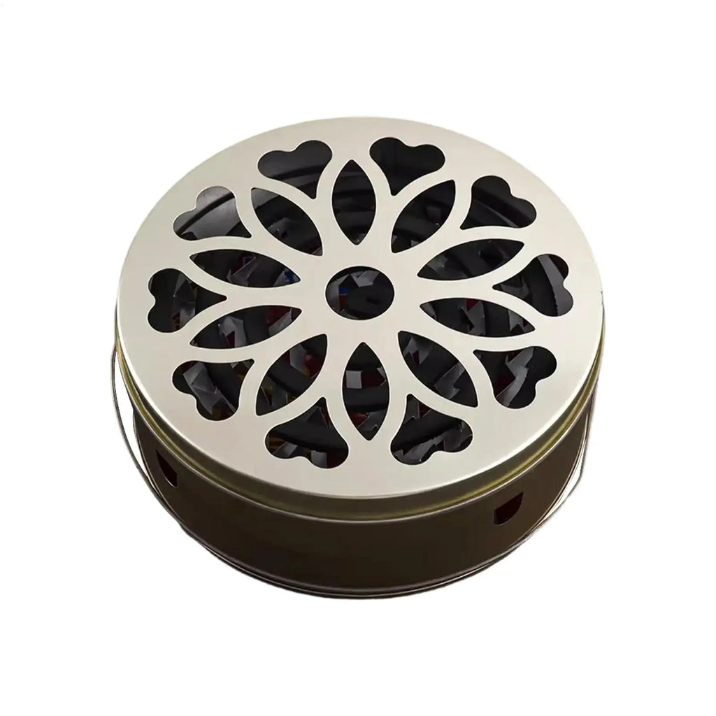 Portable Stainless Steel Coil & Incense Holder Box with Lid