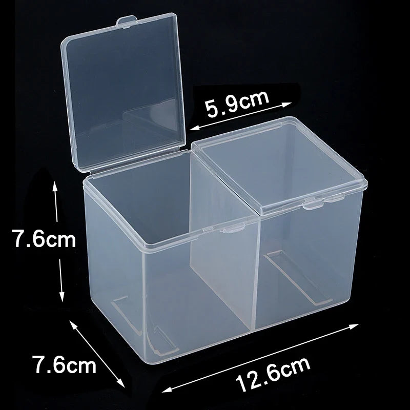 Clear Makeup Storage Box Lid 2-grid Dustproof Skincare Sundries