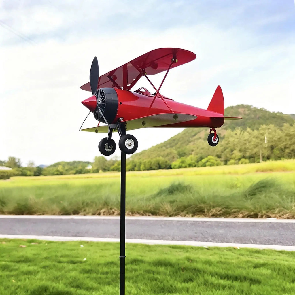 Metal Airplane Weathervane Wind Spinner | Garden & Lawn Decor