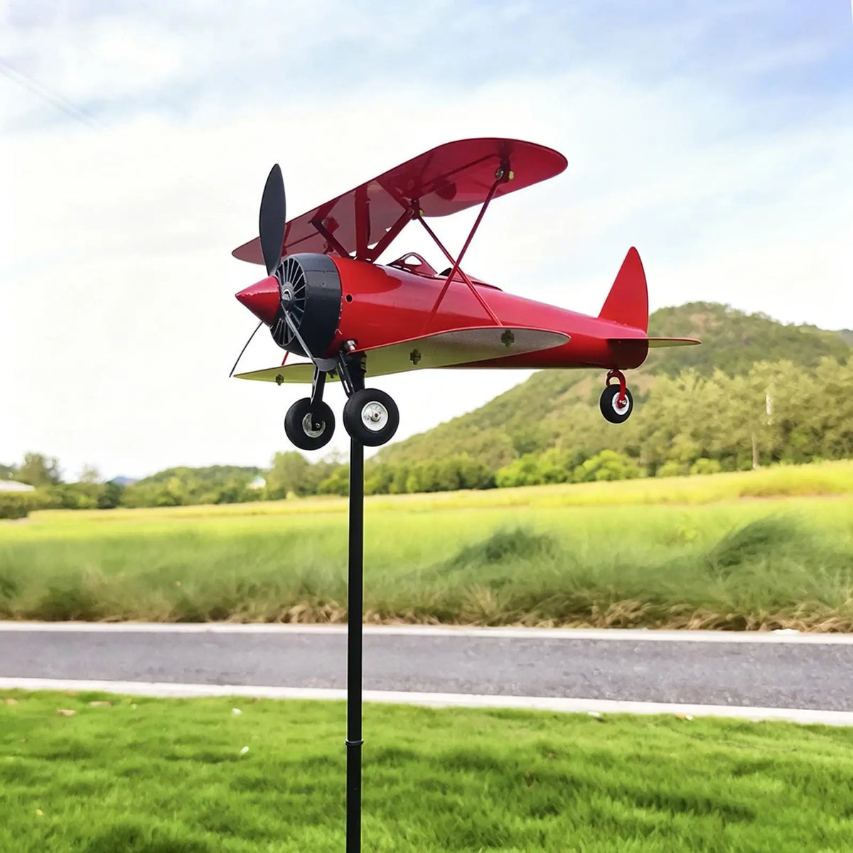 Metal Airplane Weathervane Wind Spinner | Garden & Lawn Decor