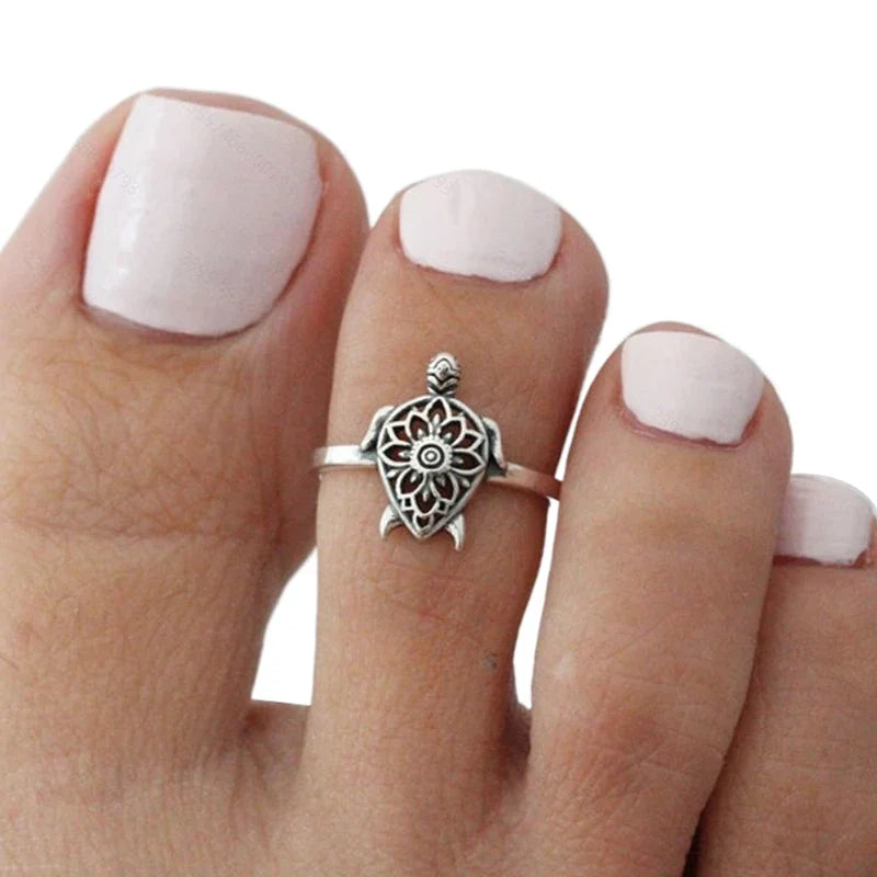 Sea Turtle Adjustable Toe Ring – Boho Beach Jewelry for Women