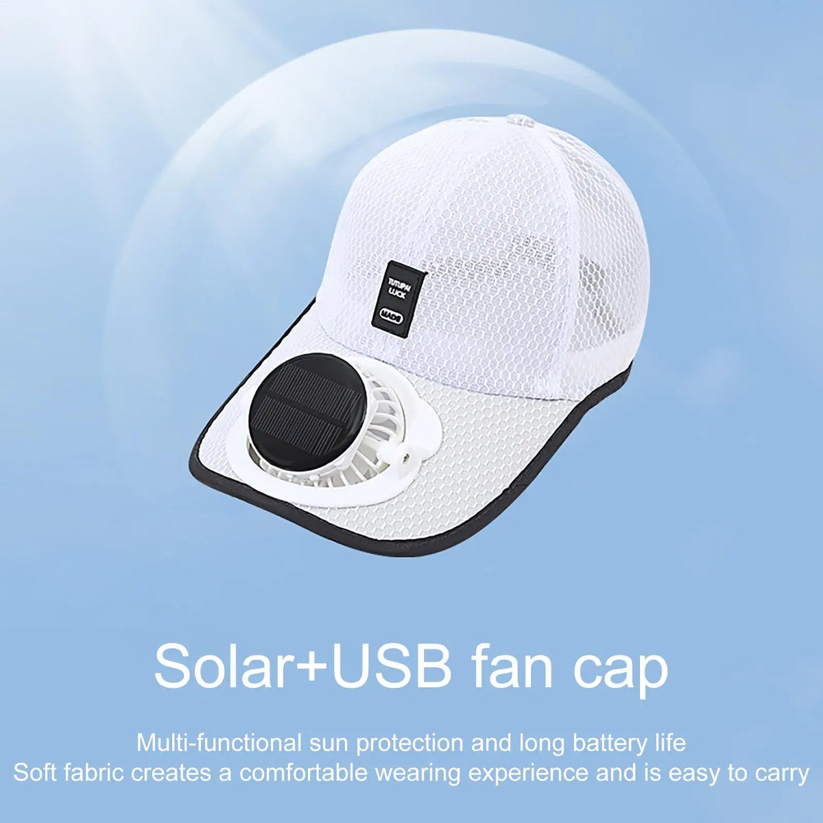 Summer Fan Sunhat Women Men Baseball Hat Strong Wind Cooling Sun