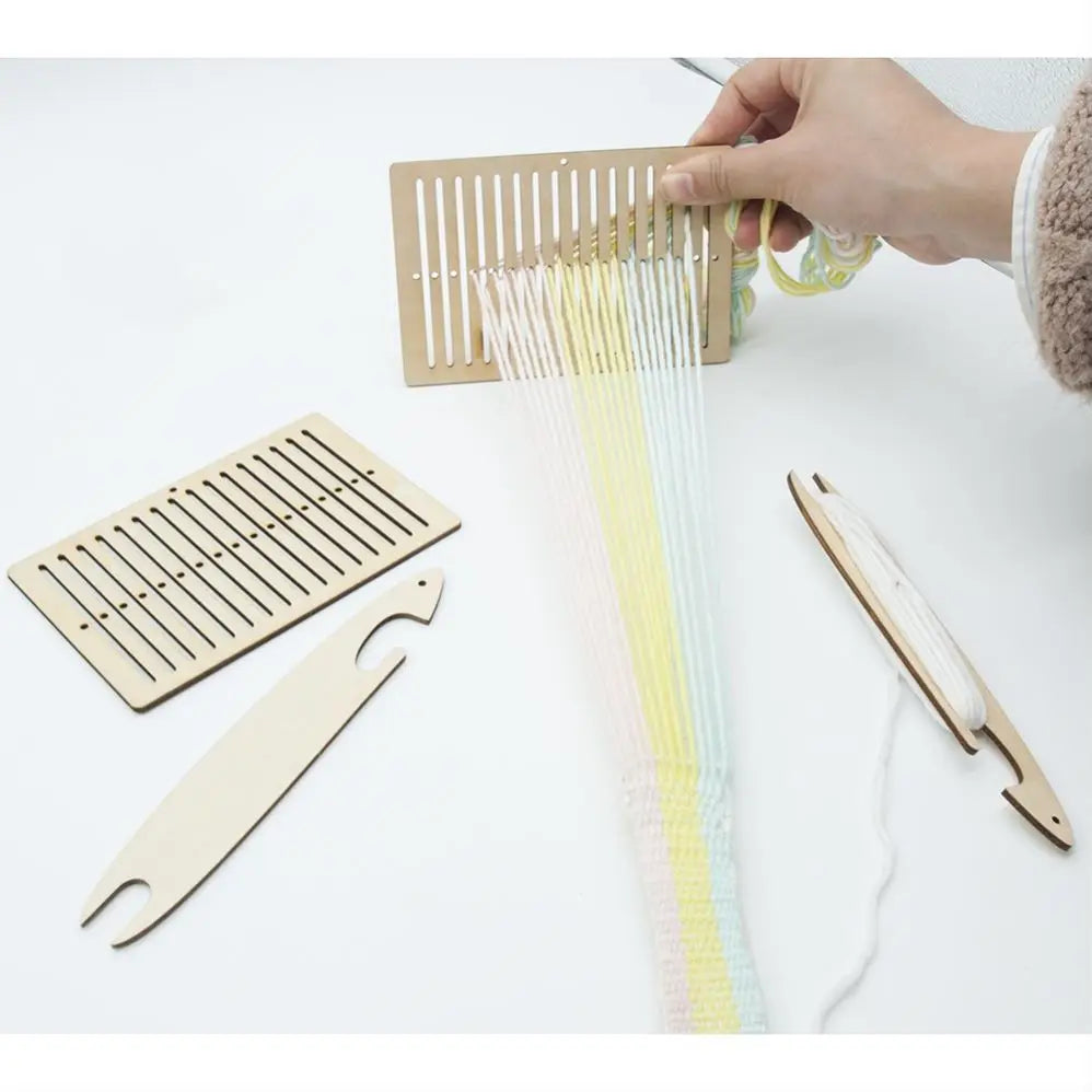2-Pc Wooden Weaving Loom Kit – Bracelet, Bag, Belt & Strap