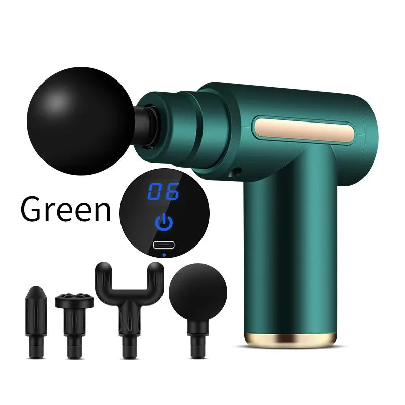 Mini Fascia Gun | 6-Speed Portable Muscle Massager, 4 Heads