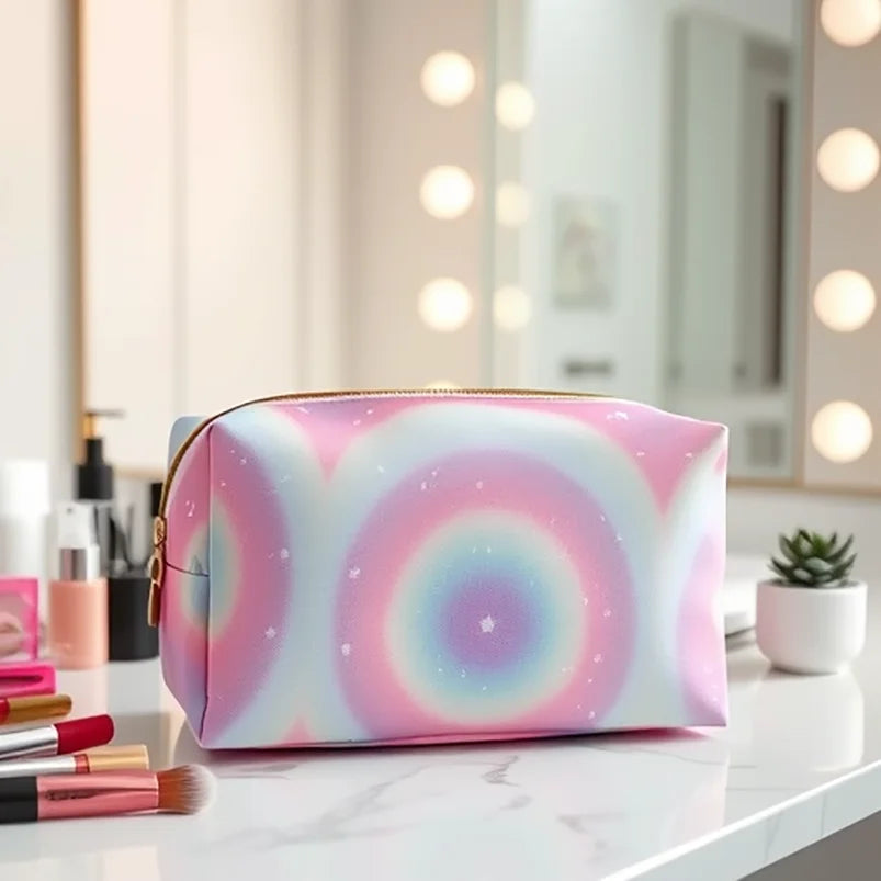 Gradient Cosmetic Bag Without Handle Waterproof Makeup Pouch Portable