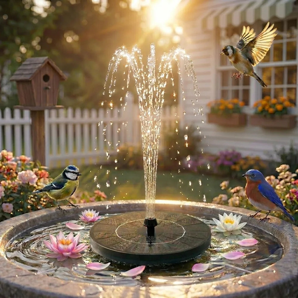 2.8W Solar Fountain Pump – 4 Nozzles, Garden Pond & Bird Bath