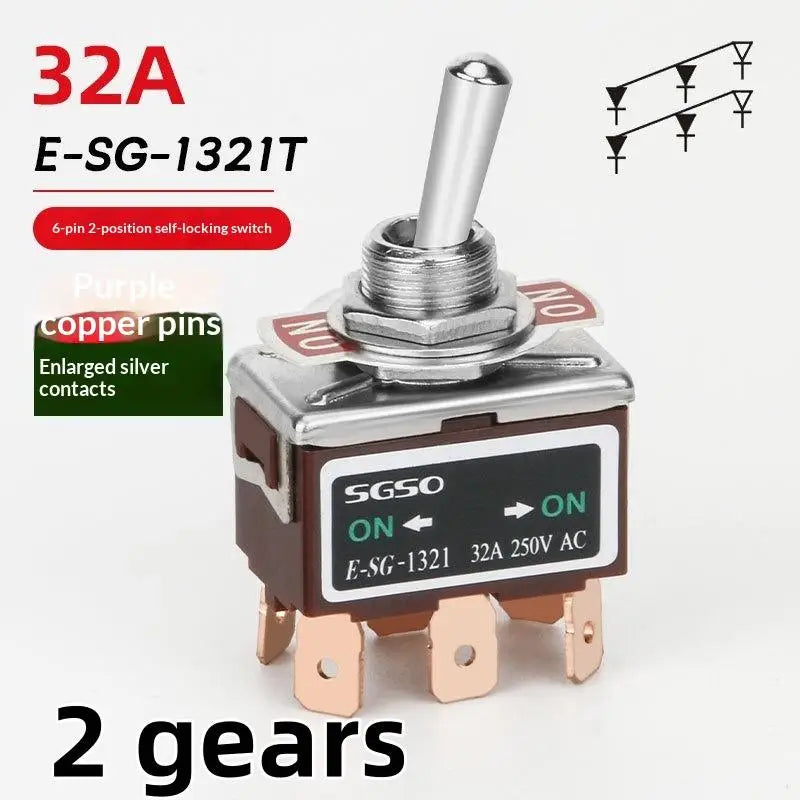 E-SG Self-Locking Rocker Toggle Switch 32A 250VAC 2/3/4/6 Pin