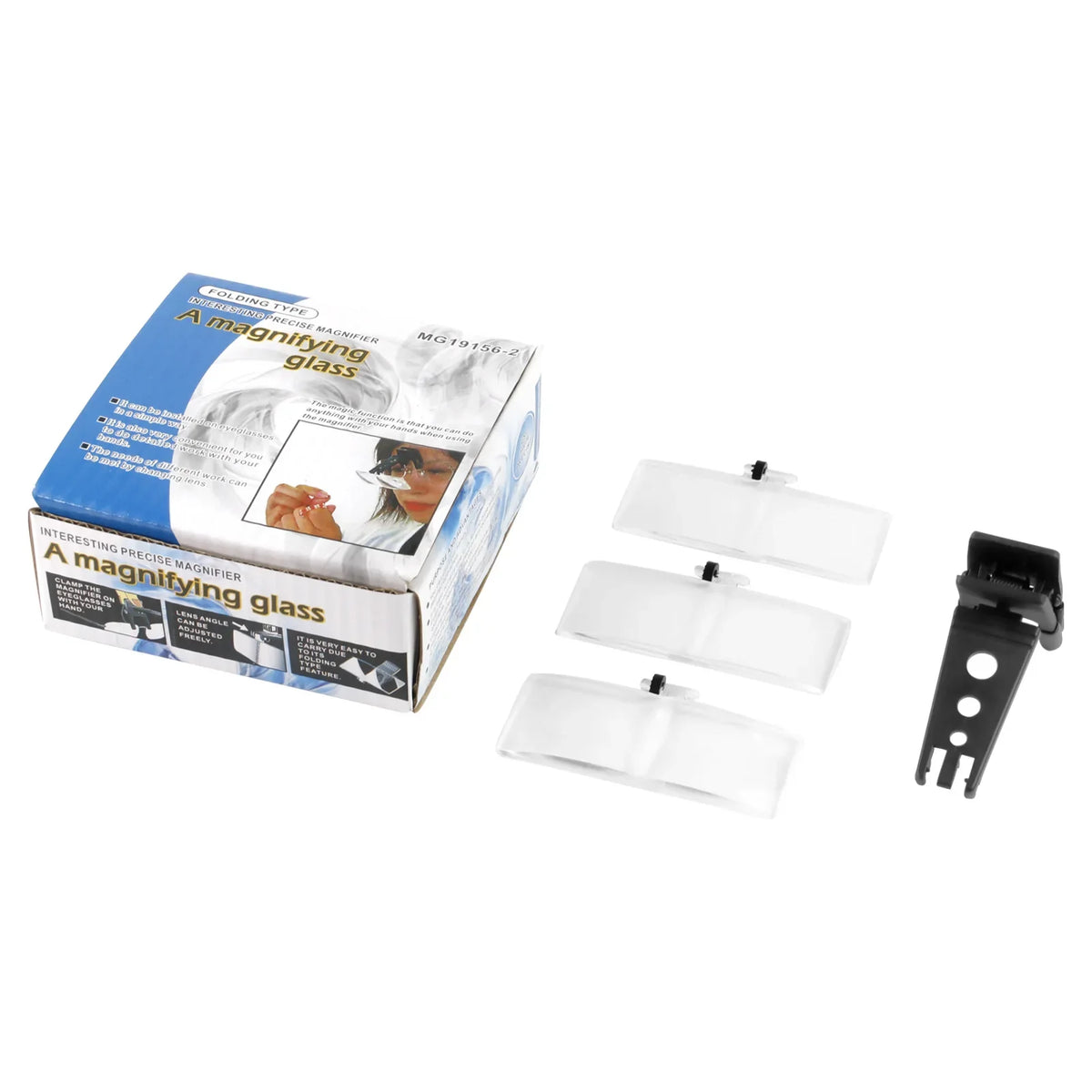 Clip-On Eyeglass Magnifier – 3 Lenses 1.5X 2.5X 3.5X