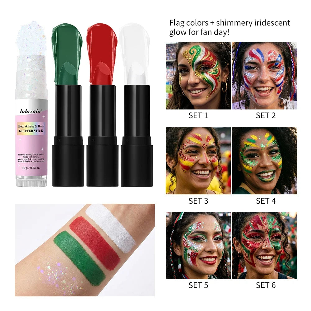 Face & Body Paint Stick Set – Non-Toxic, Waterproof SFX & Sports