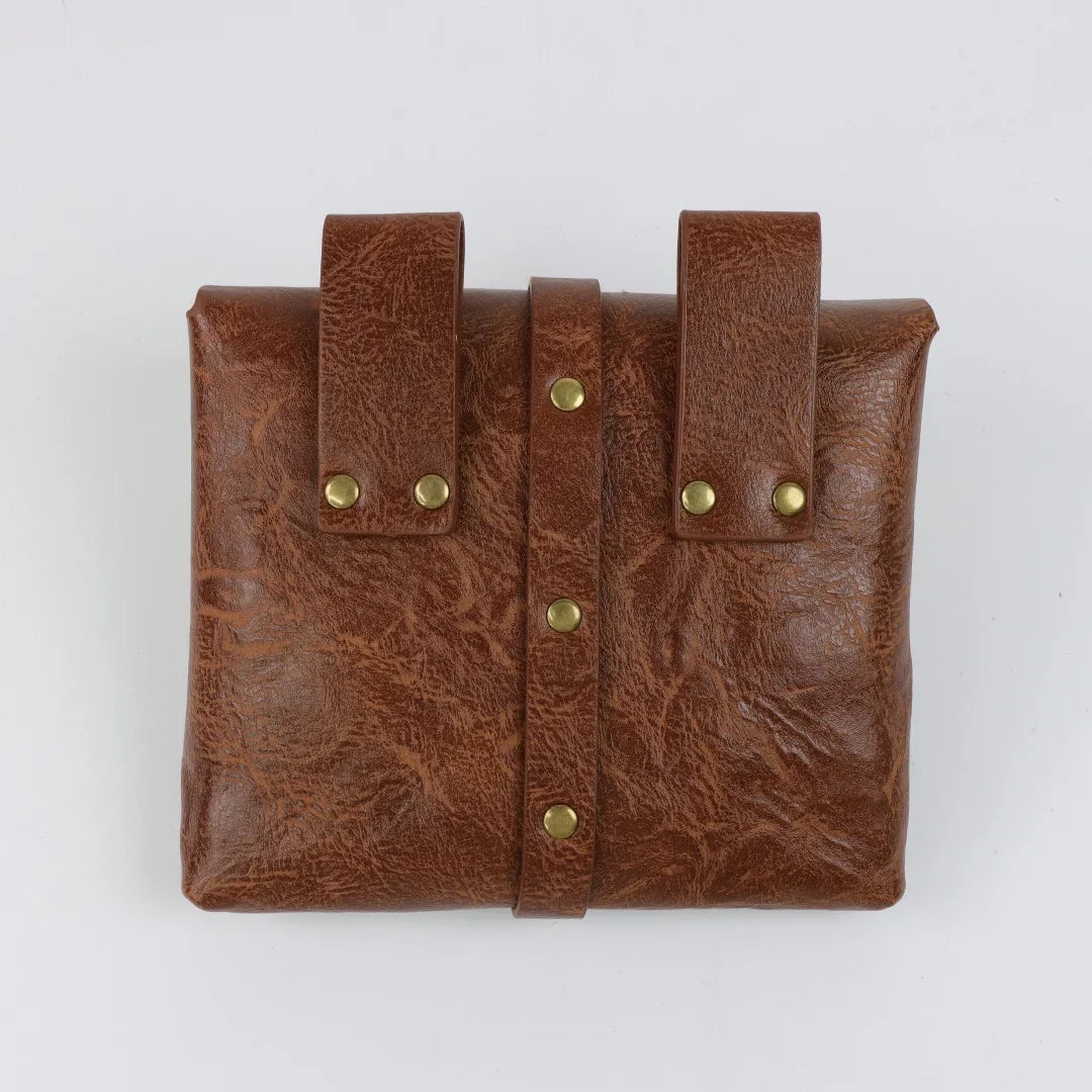 Steampunk Vintage Leather Pouch Bag Buckle Belt Medieval Renaissance