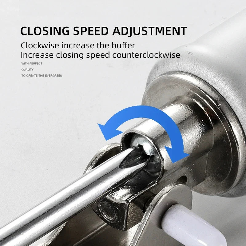 Automatic Soft Close Door Closer – 90° Stop, Adjustable Speed