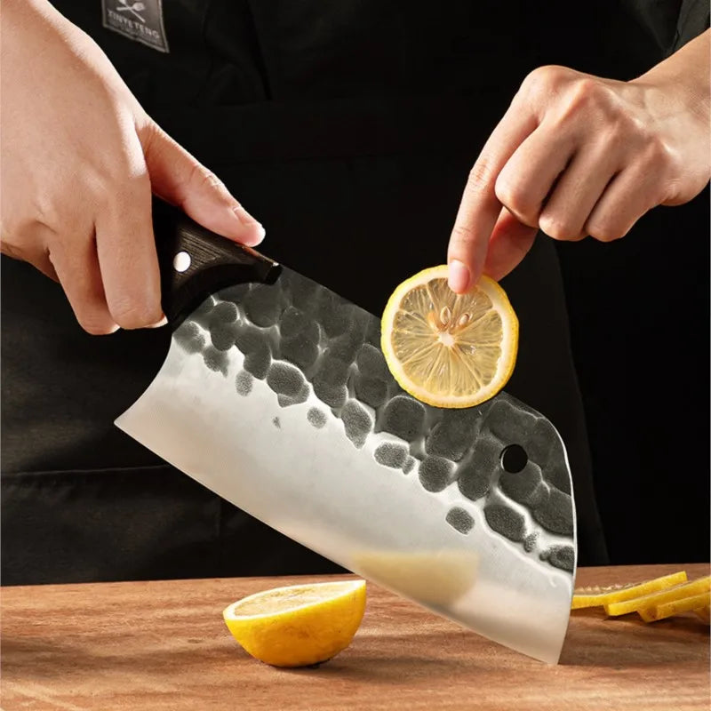 Forged Stainless Steel Kitchen Knife Set – Cleaver & Slicer