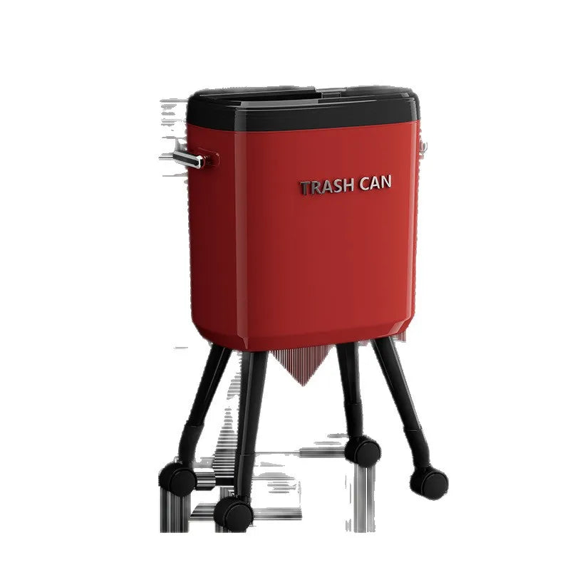 Large Kitchen Trash Can with Wheels & Lid | Tall Pedestal