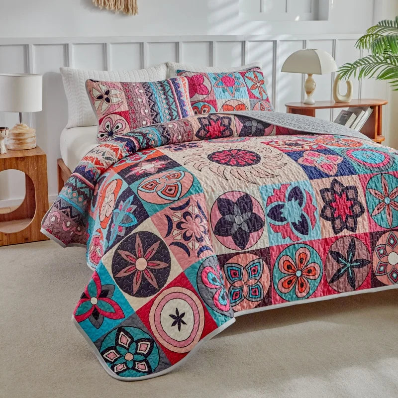 Oversized California King Quilt – Rustic Plaid Lightweight Bedspread