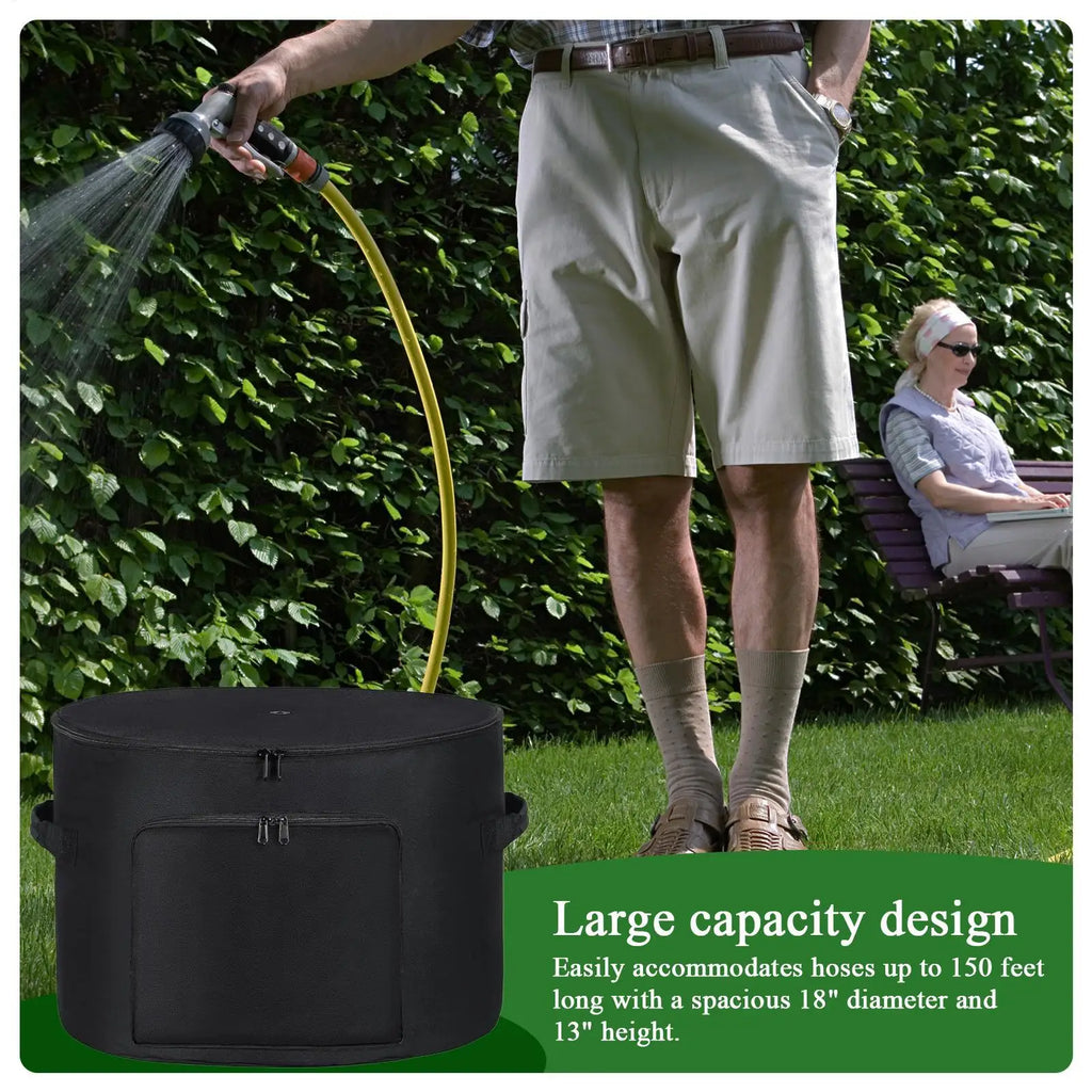Garden Hose Storage Pot – Weatherproof 150ft Oxford Organizer