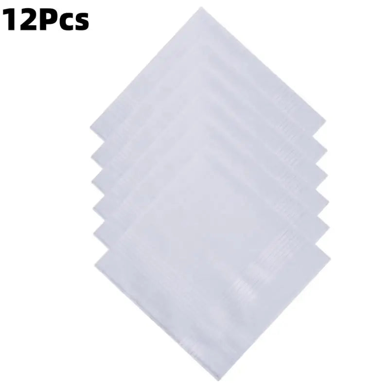 Pure Cotton White Handkerchiefs for Men & Women | 6 or 12 Pack