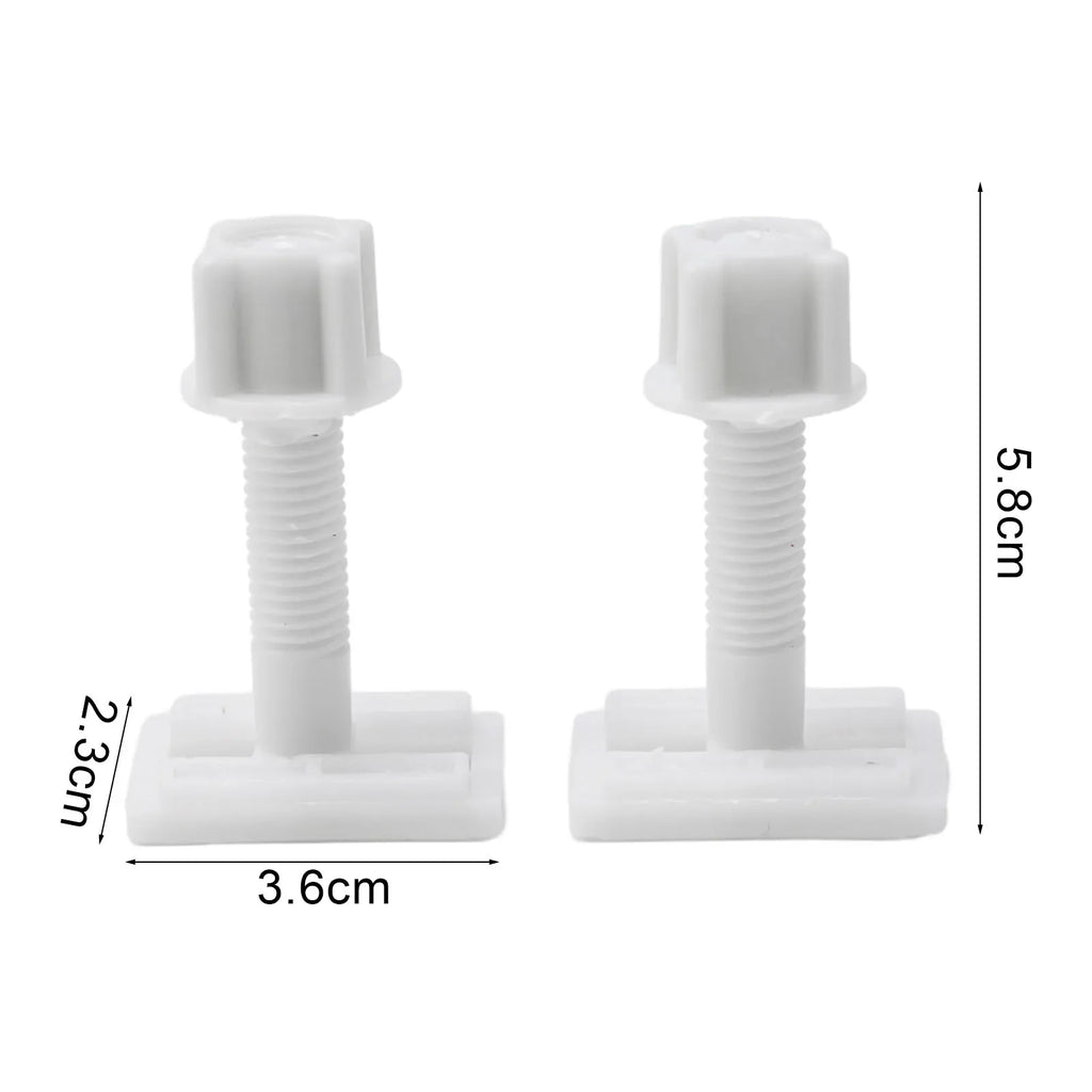 Toilet Seat White Hinges Full Bolts Screws Bathroom Repair Kits Tools
