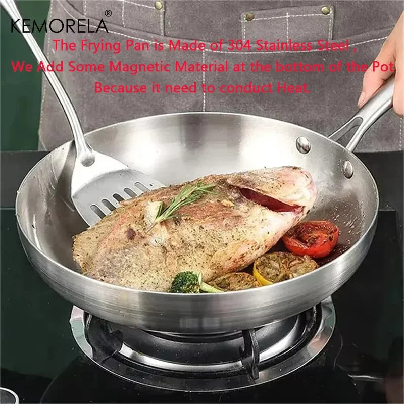 KEMORELA 5-Ply 304 Stainless Steel Frying Pan Set | 2/3 Piece
