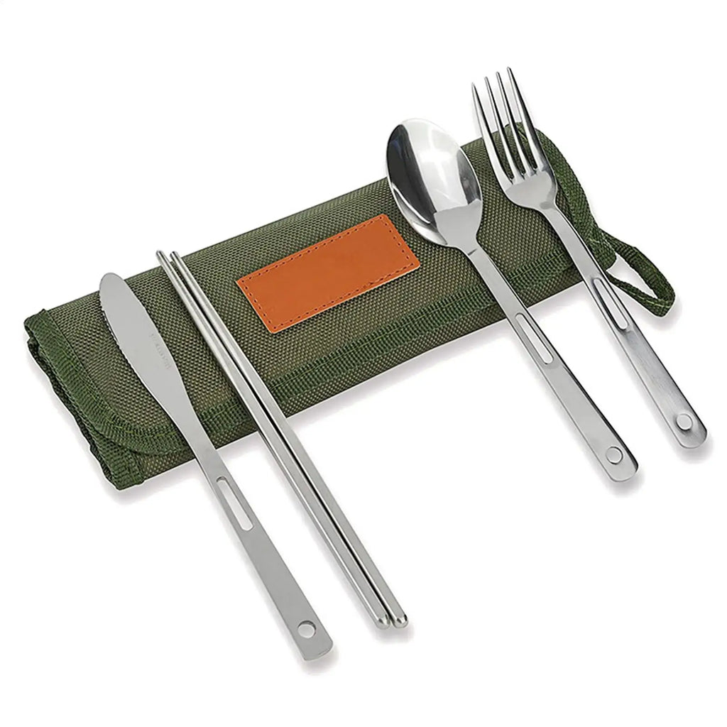 Outdoor Cutlery Roll-Up Bag – 13-Pocket Travel Pouch