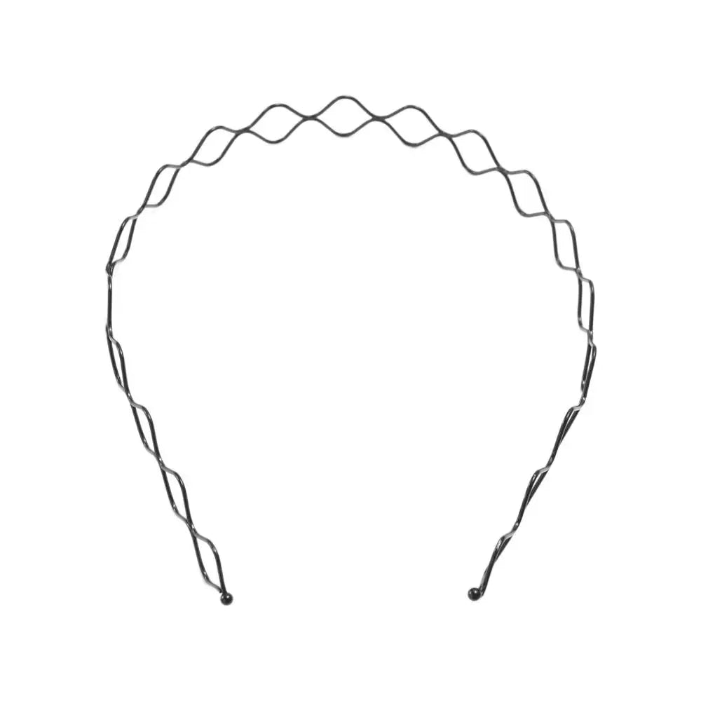 Cross Wave Metal Hair Hoop Headband – Unisex Korean Style
