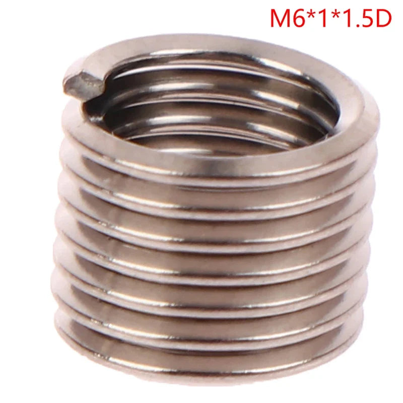 50Pcs M6x1.0 Stainless Steel Wire Thread Repair Inserts 1.5D