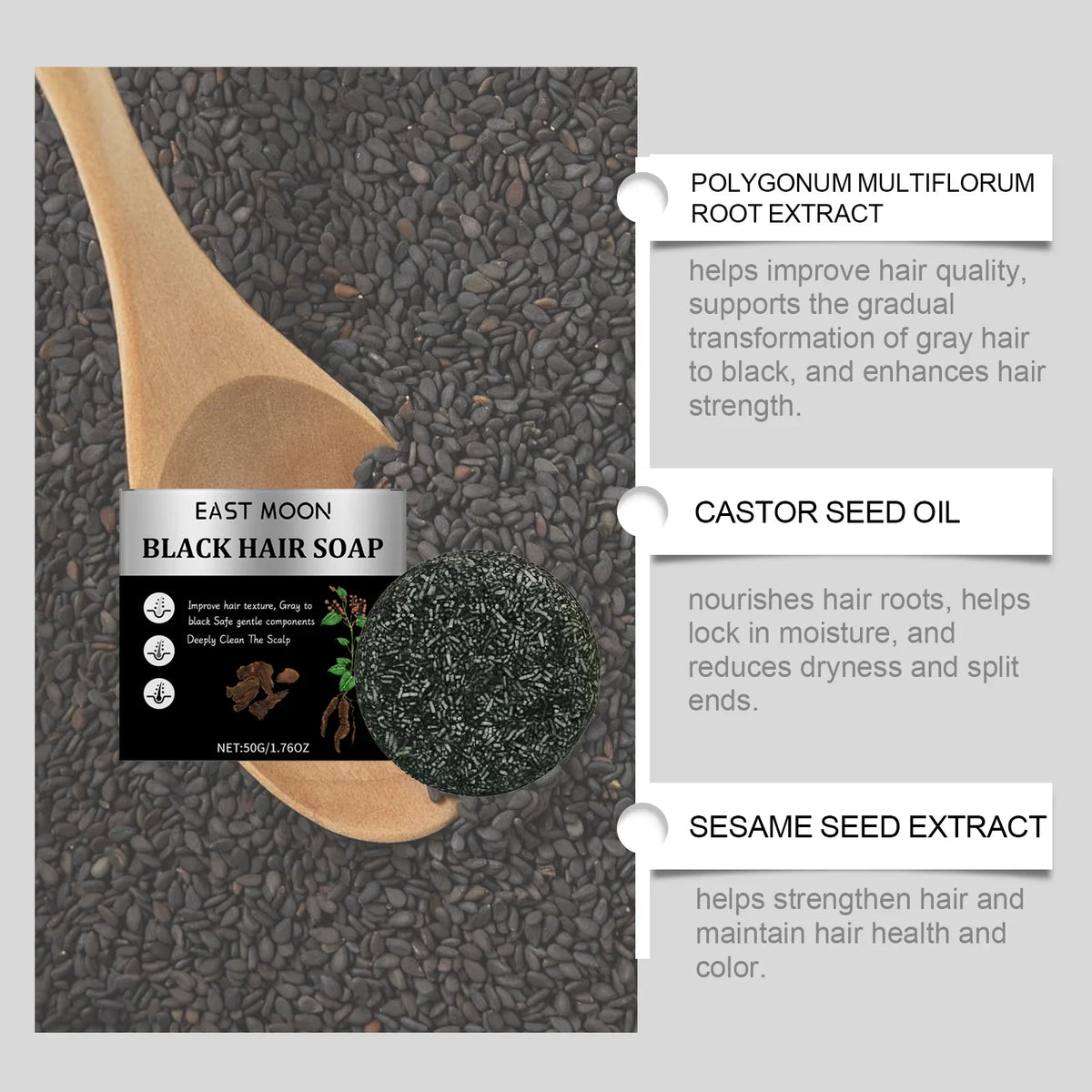 Bamboo Charcoal Solid Shampoo Bar – Scalp & Hair Nourishment