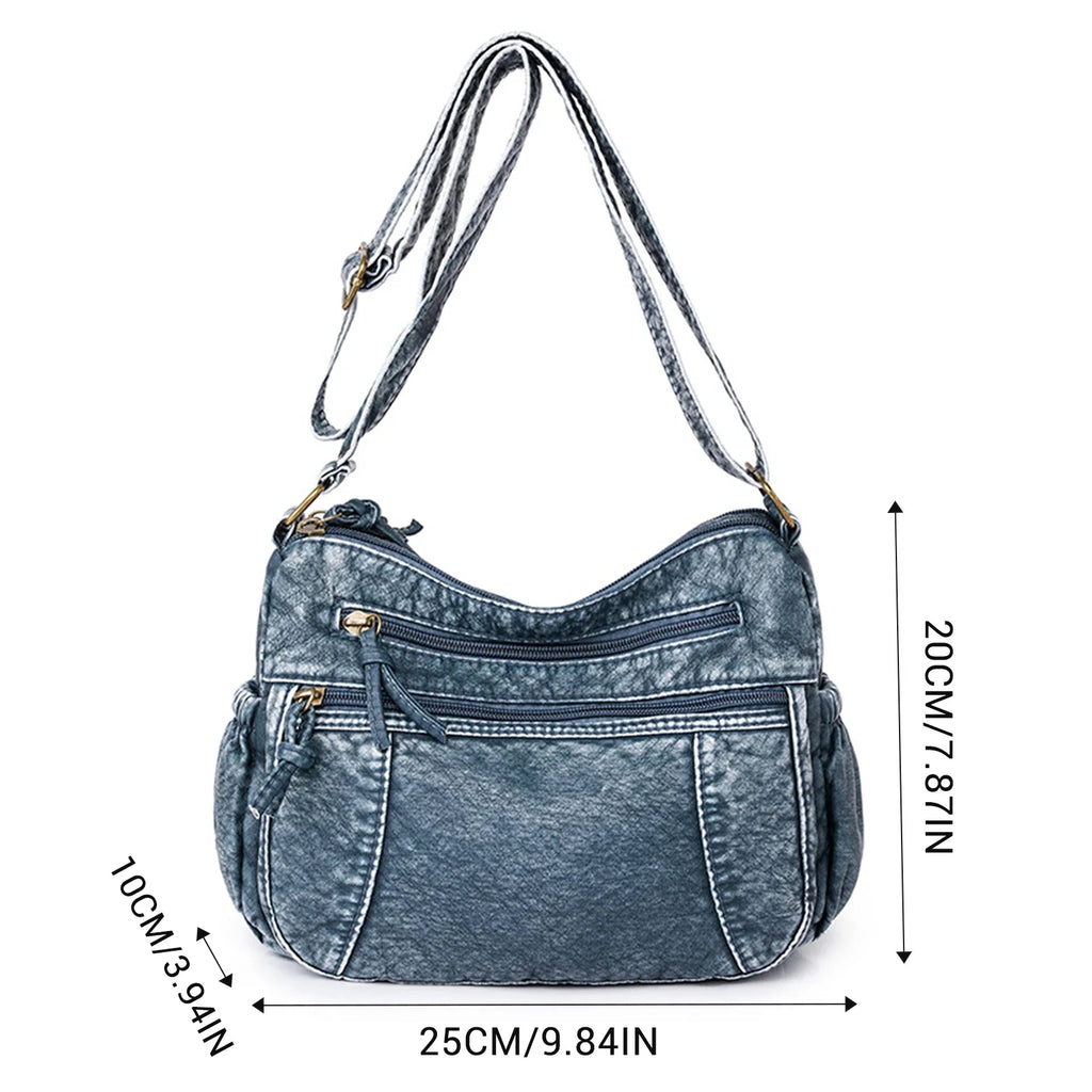 Women's Canvas Crossbody Bucket Bag – Casual Shoulder Bag