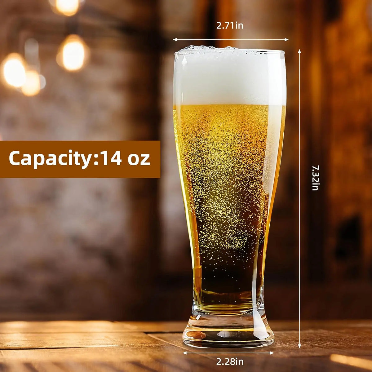1 2 4 BPA Plastic Beer Pilson Glass Pint Glasses Tall Cups Drinking