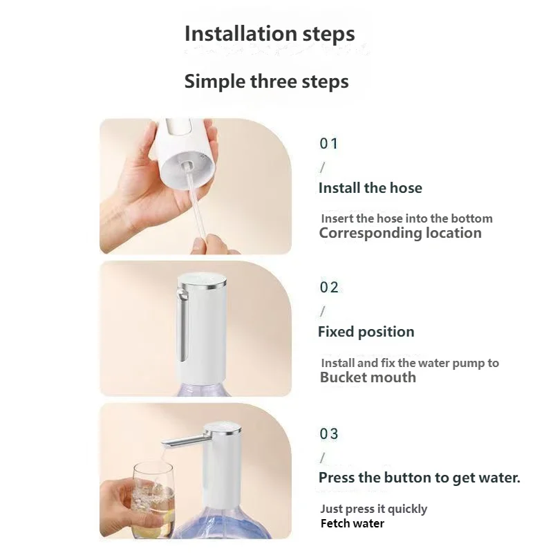 HOMEFISH Electric Water Bottle Pump | 1200mAh, LED, 3 Settings