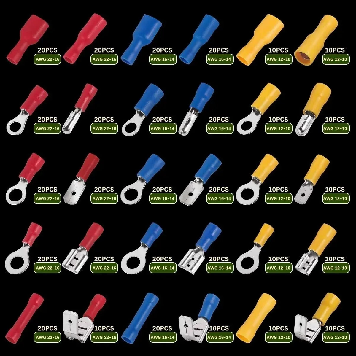Electrical Terminal Kit – Insulated Spade, Ring & Butt Connectors