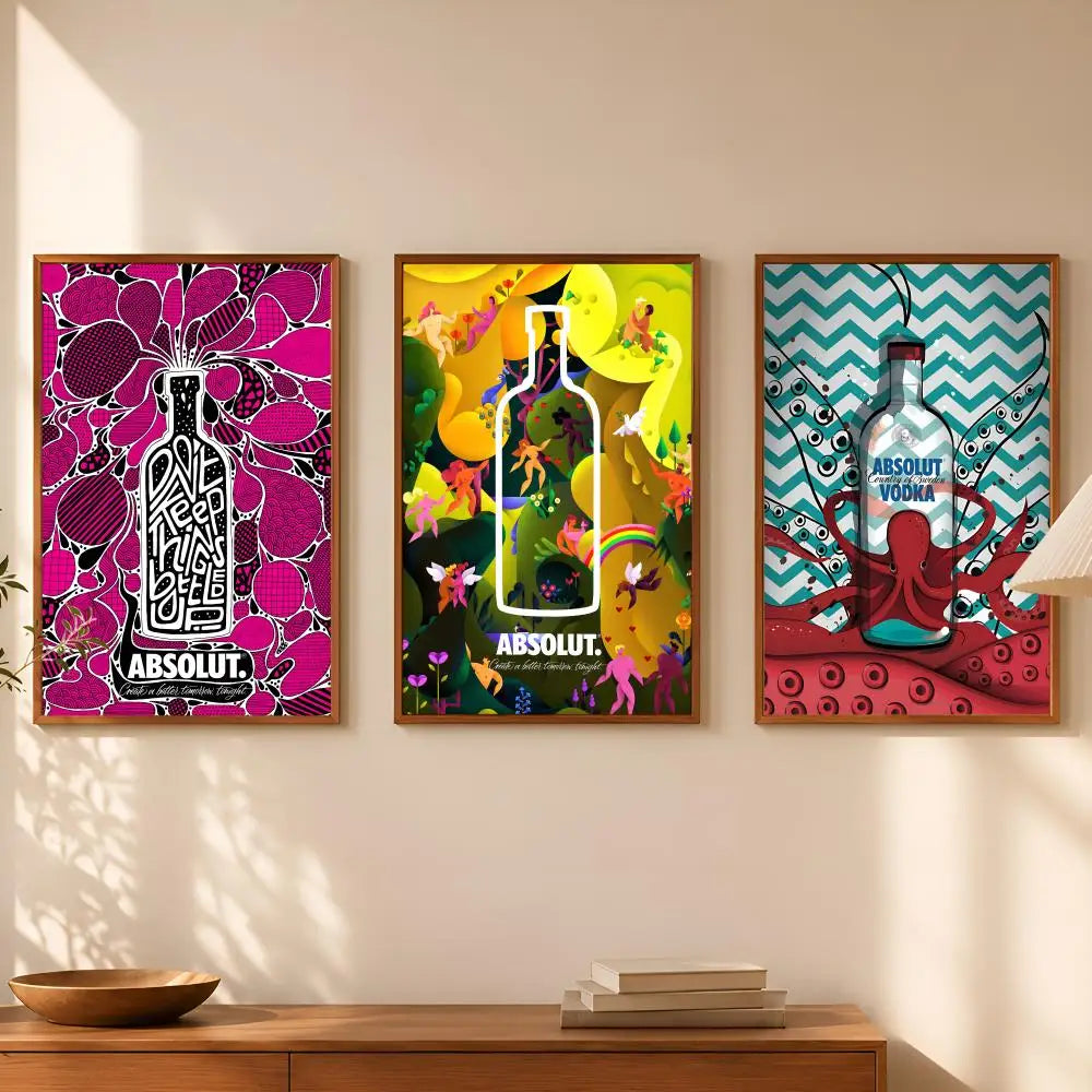 Absolut Vodka Wall Art Poster – Self-Stick HD Waterproof Decor