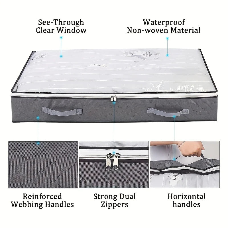 Dustproof Under-Bed Storage Box with Reinforced Handles
