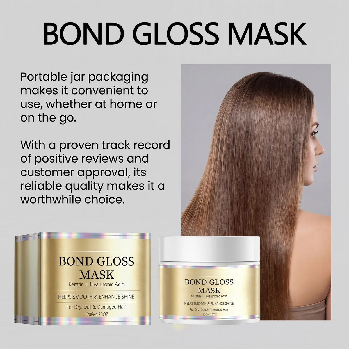 Bond Gloss Keratin Hair Mask – Hydrating Smoothing Treatment