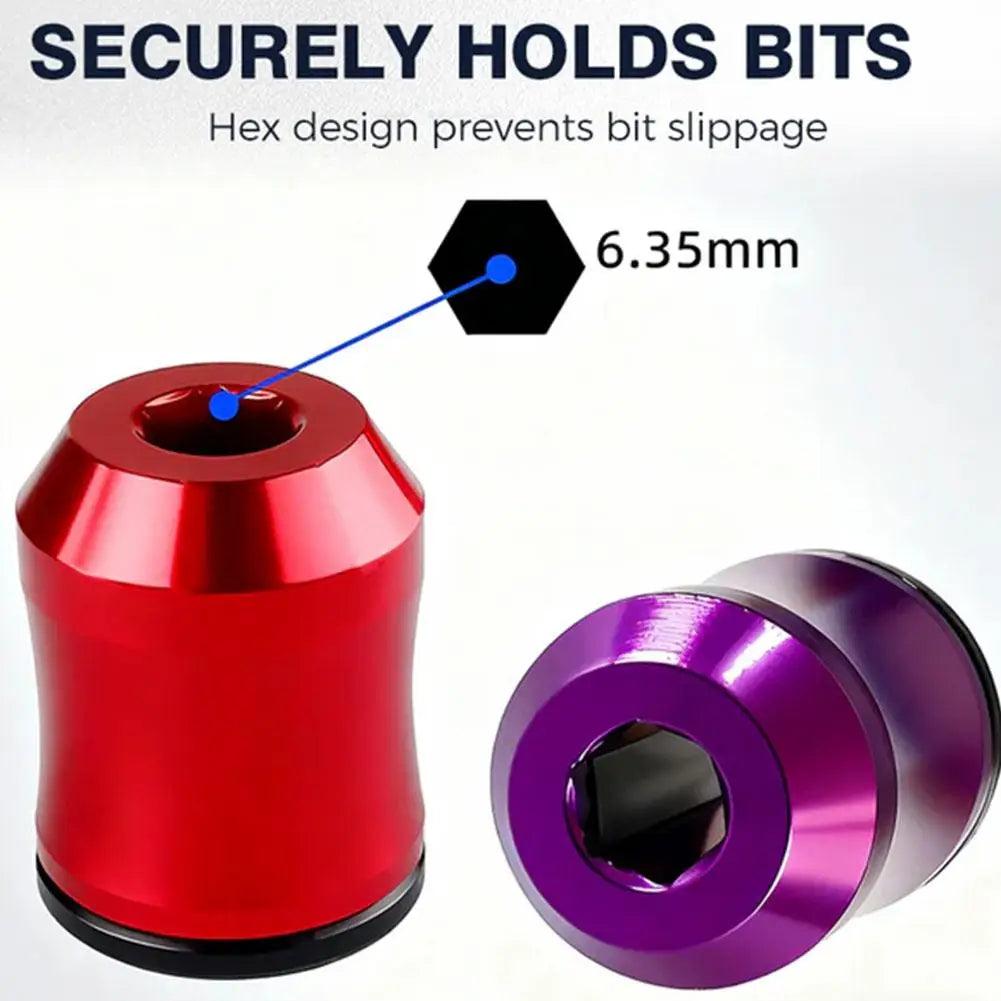 3-in-1 Magnetic Screwdriver Bit Ring – 6.35mm Hex Aluminum